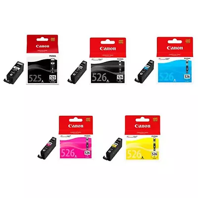 Canon PGI-525 & CLI-526 CMYK Original Ink Cartridges For Pixma IP4850 MG5150 • £41.45