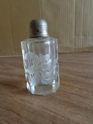 Vintage Czech Clear Cut Crystal Perfume Bottle  • $14.95