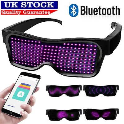 £17.90 • Buy Bluetooth LED Eye Glasses APP Control For Raves Halloween DJ EDM Display Text UK