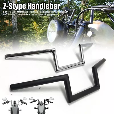 7/8'' 1'' Motorcycle Drag Z-Bar Pullback Handlebar For Honda CG Chopper Bobber • $34.99