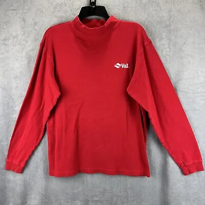 $24.99 • Buy Vail CO Shirt Adult Medium Red Mock Turtleneck Snow Ski Resort Base Long Slv VTG