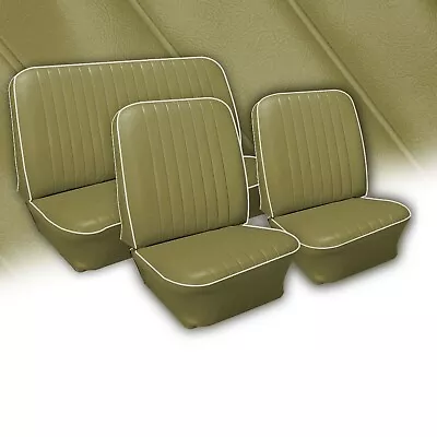 Pea Green Vinyl Seat Covers For 1956-1964 VW Beetle Convertibles Front And Rear • $599.95