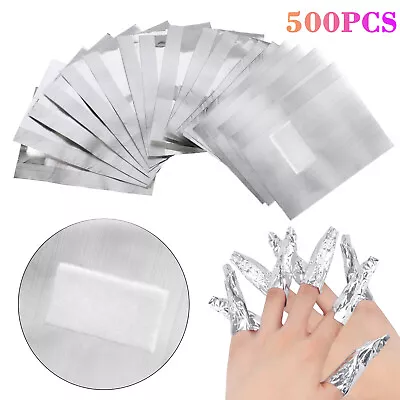 500PCS Aluminium Foil Nail Wrap Art Soak Off Gel Polish Remover Manicure Cleaner • $14.98