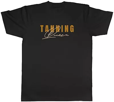 $10.97 • Buy Tanning Queen Mens T-Shirt Sun Tan Holiday Beach Vacation Unisex Tee Gift
