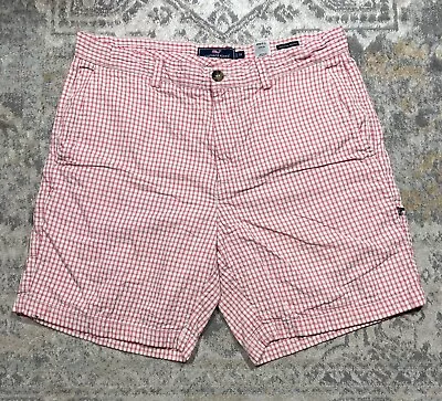 Vineyard Vines Breaker Pink White Seersucker Flat Front Shorts Men's Size 32 • $9.99