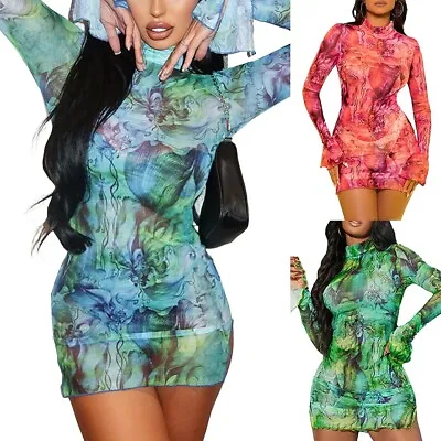 $24.31 • Buy Autumn Spring Women Dress Bodycon Sexy Bell Sleeve Breathable Clothing