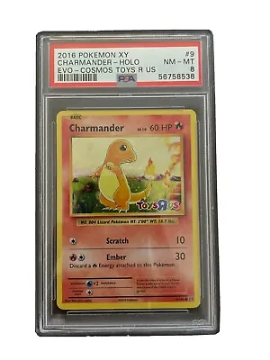 $79.99 • Buy 2016 XY Evolutions Charmander Toys R Us Cosmos 9/108 Pokemon Card PSA 8 NM-MT