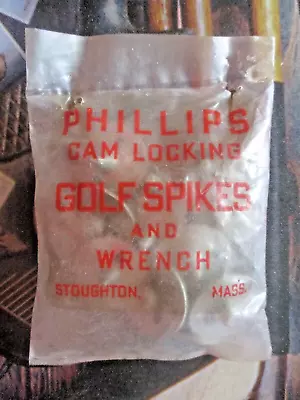Vtg - PHILLIPS Golf Spikes & Wrench - Cam Locking - Metal - New Old Stock • $24
