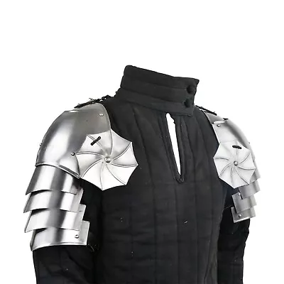 Medieval Hand Crafted Authentic Medieval Gothic Pauldrons Metal Shoulder Armour • $108.90