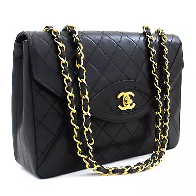 CHANEL Vintage Classic Chain Shoulder Bag Single Flap Quilted Lamb L11 • $5641