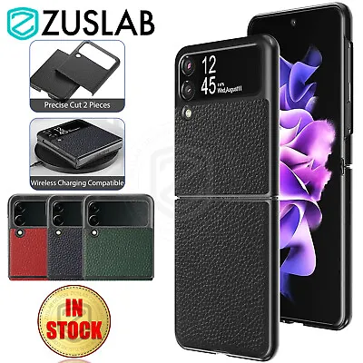 $19.95 • Buy For Samsung Galaxy Z Flip3 5G Case Genuine Leather Shockproof Fashion Cover