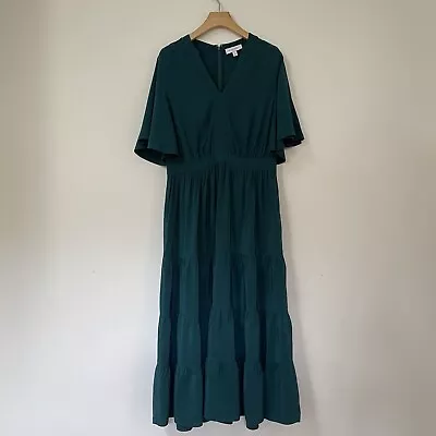 $54.50 • Buy Witchery Womens Dress, Size 14, Green Tiered Pockets Elegant