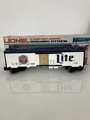 LIONEL 6-9874 Miller Lite Beer Billboard Reefer Car O & O27 Gauge! Never Used! • $49.95