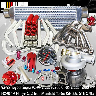 $1879.99 • Buy Toyota Supra 2JZ-GTE HX40+Manifold+50MM Bov+GAUGE+INTERCOOLER KITS Turbo Kit