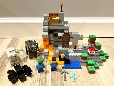 LEGO Minecraft: The Cave (21113) 100% Complete With Bonus Sword And Keychains • $14