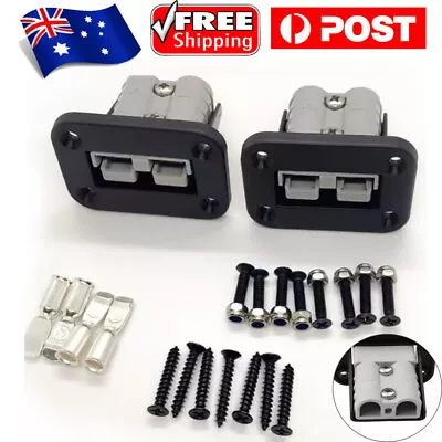 $17.85 • Buy 2PCS Anderson Plug Flush Mount 50Amp Mounting Bracket Panel Cover For Caravan AU