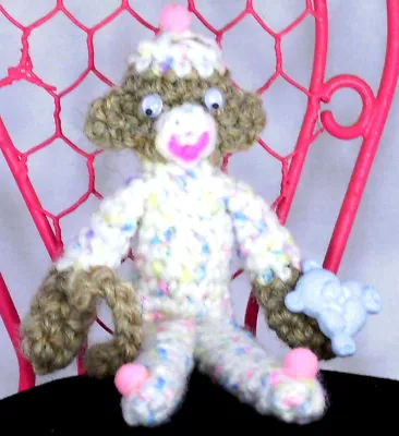 £28.13 • Buy Amigurumi 6  Mini BooBoo Bear Sock Monkey Handmade Crochet Stuffed Animal Doll