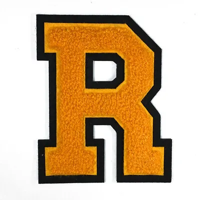 $6.50 • Buy 4-1/2  Chenille Stitch Varsity Iron-On Patch By Pc, Yellow/Black, TR-11648