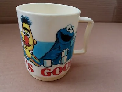 Vintage Peter Pan Sesame Street Cup With Handle “Yum That's Good” Made In USA • $4.99