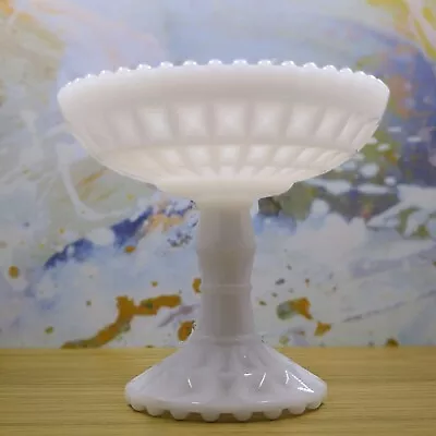  Jeannette Windsor Shell White Milk Glass Pedestal Compote  Dish Vintage 50s • $8