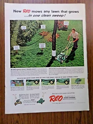 1956 REO Power Lawn Mower Ad   Reel & Rotary • $3