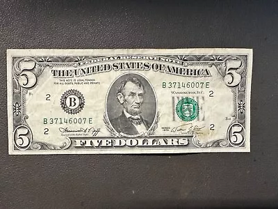 $5 U.S. Bill 1974 ERROR MisPrint • $1.25
