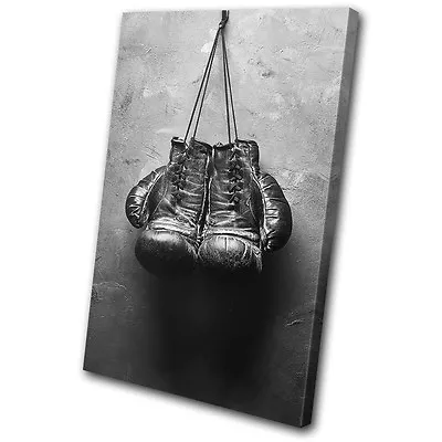 Boxing Gloves Gym Vintage Sports SINGLE CANVAS WALL ART Picture Print • $93.49