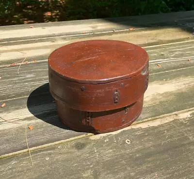 Antique Norwegian Red Tine Box Norway Scandinavian C1850 Norge Swedish Svepask • $395