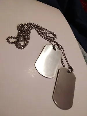 Vietnam War Era Style Dog Tags (identification)  BLANK  (unstamped) With Chains • $8.90