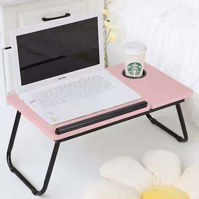 Top Adjustable Laptop Desk Lap Bed Table Folding Leg Laptop Bed Table Home Tool • £13.94