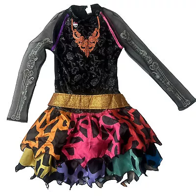 Monster High Skelita Calaveras Dress Costume Girls S *Dress Only Black Multi • $9.99