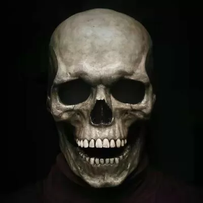 Human Skull Mask Latex Skeleton Head For Halloween Costume Horrific Scary Props • $13.99