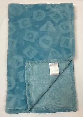 Little Miracles Baby Blanket Blue Embossed Alphabet Letters ABC Costco Boy Girl • $24.95