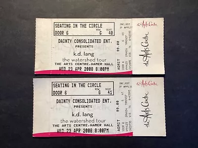 Collectable Concert Ticket Two K D Lang Watershed Tour 2008. • $1.99