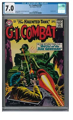 G.I. Combat #109 (1965) Grey Tone Cover Haunted Tank CGC 7.0 PX240 • $28.77