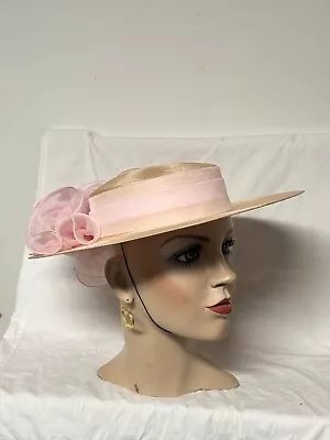 Vintage Sonni San Francisco Hat Pink Ribbon Derby Church Wedding Mint • $49.99