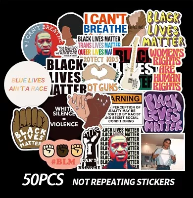 50 Pcs Black Lives Matter Fist BLM I Cant Breathe Stickers Skateboard/Laptop/Car • $6.99