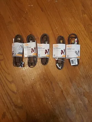 Lot Of 5 6 Ft. 16/2 Light Duty Indoor Extension Cord Brown 144 983 • $5