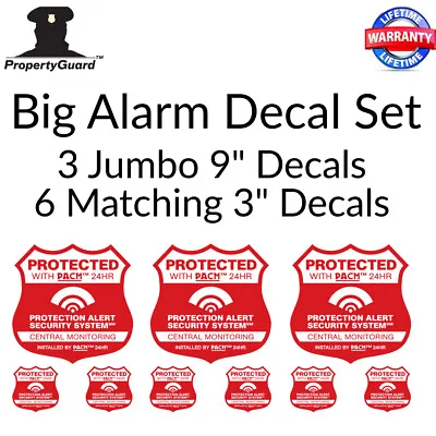 3x 9  Security System Sign Decals & 6 Alarm Stickers  Auto Alarm Decal See Store • $9.95