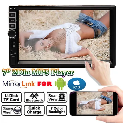 7Inch Car Radio MP5 Player 2DIN Stereo FM AM Dash Mirror Link For GPS Navigation • $55.91