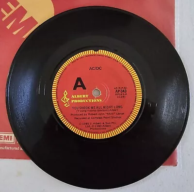 LOT   56 )  -  AC/DC  -  7'' 45 Rpm  VINYL  RECORDS • $15