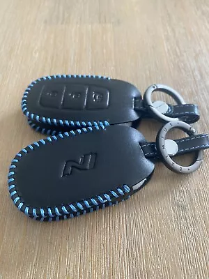 2 X Leather Key Fob Cover For Hyundai I30n Hatch Sedan Fastback & Kona N • $70