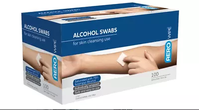 AeroWipe 100 Alcohol Swabs 30 X 30mm 2 Ply Wipes • $8.95