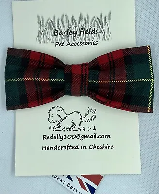 Handmade Cameron Tartan Style Dog Puppy Bow Tie With Collar Attachment • £4.50