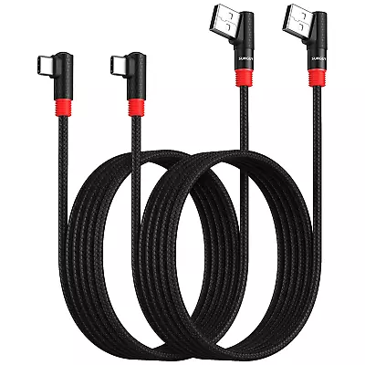 $24.07 • Buy SUNGUY USB C Cable Right Angle,【2-Pack,6.6Ft/2M】 Braided 90 Degree USB 2.0 Type-