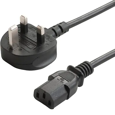 UK Laptop Power Cable 1M BS 1363 To C13 Kettle Lead 13A 250V 16AWG 1.0mm2 Cord • £4.95