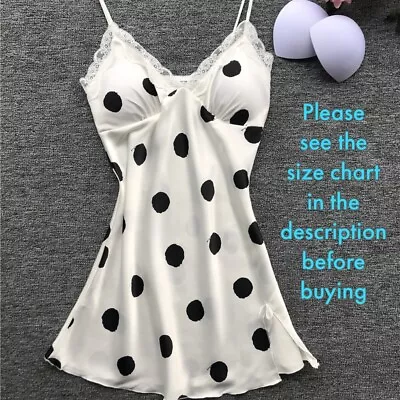 £7.99 • Buy Women Delicately Nightgown Comfy Satin Slip Sleepwear Negligee Nightie Imitat...