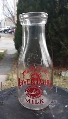 Vintage PINT Clover Farms Dairy Milk Bottle TRPP PA MD VA • $14.99