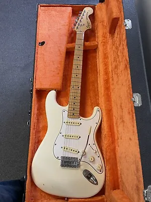 Squier Stratocaster MIJ SQ Serial Fujigen '83-'84 White W/ Vintage Fender Case • $825