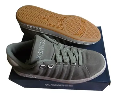 K-SWISS LOZAN III Grey Suede Gym Sport Trainer Non Marking Sole Sizes Uk 6 6.5 • £31.99